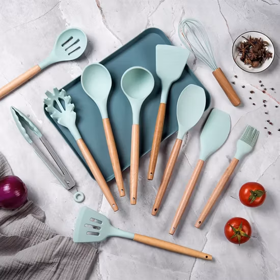 OEM FDA Standard BPA Free Factory Wholesale High Quality Food Grade Non-Stick Spatula Spoon Cooking Gadget Tool Cookware Kitchen Utensil Silicone Kitchenware