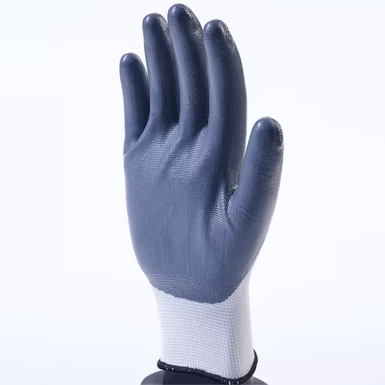 Nylon Polyester Seamless Nitrile Coated Safety Work Gloves Guantes Luvas CE 3121X
